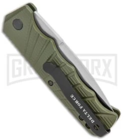 Delta Force Automatic Knife Green Aluminum - Satin Partially Serrated -Kershaw Store Delta Force Auto Green Aluminum Satin Partially Serr GX 38066 jr side large