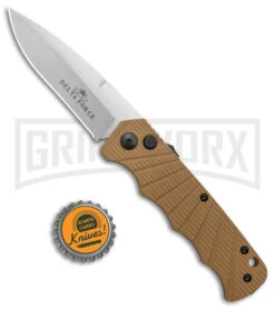 Delta Force Tan Automatic Knife - Satin Plain -Kershaw Store Delta Force Auto Tan Aluminum Satin GX 38230 jr bottlecap large