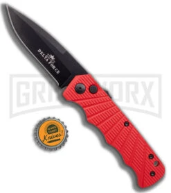 Delta Force Automatic Knife Red Aluminum - Black Plain 9 Delta Force Automatic Knife Red Aluminum - Black Plain -Kershaw Store Delta Force Automatic Knife Red Aluminum Black GX 41283 KC bottlecap 2 large