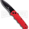 Delta Force Red Aluminum Automatic Knife- Black Serr -Kershaw Store Delta Force Automatic Knife Red Aluminum Black Serr GX 41280 KC 2 large