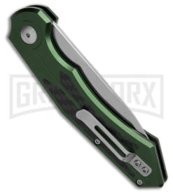 Diablo Automatic Knife Green Aluminum - Satin Plain -Kershaw Store Diablo Automatic Knife Green Aluminum Satin 3in Satin BHQ 183582 td side large