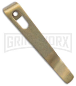Flytanium Pocket Clip For Boker Kalashnikov Knives Gold Anodized Titanium