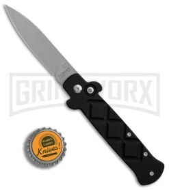 Frank B. Italian Stealth Black Automatic Knife - Flat Grind Bead Blast -Kershaw Store Frank B Italian Stealth Black Flat Grind BB BP 29254 er bottlecap large