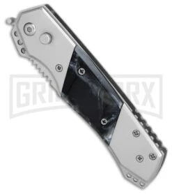 Super Knife Croc Automatic Knife Stainless W/ Black Inlay - Satin Serr -Kershaw Store GA303MBK BP 25776 er spine large