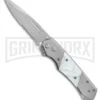 Super Knife Croc Automatic Knife Stainless W/ White Inlay - Satin Serr -Kershaw Store GA303MWT BP 25772 er large