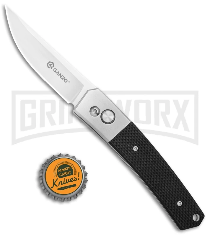 Ganzo Knives G7361-BK G-10 Automatic Knife - Satin Plain 6 Ganzo Knives G7361-BK G-10 Automatic Knife - Satin Plain - Image 4