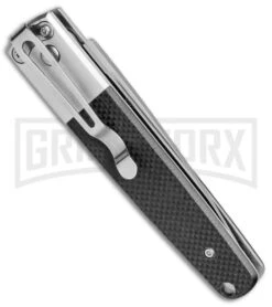 Ganzo Knives G7211-BK Black G-10 Automatic Knife - Flat Grind Satin -Kershaw Store Ganzo Knives Black G 10 Flat Grind Satin G7211 BK BP 25412 jr side large