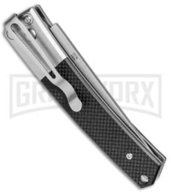 Ganzo Knives G7362-BK Black G-10 Automatic Knife - Flat Grind Stonewash -Kershaw Store Ganzo Knives G7362 Black G 10 Auto Flat Grind SW BP 24621 jr side large