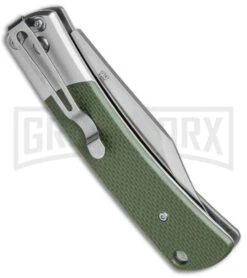 Ganzo Knives G747-1-GR Green G-10 Automatic Knife - Clip Point Satin -Kershaw Store Ganzo Knives Green G 10 Auto CP Satin G747 1 GR BP 25407 jr side large