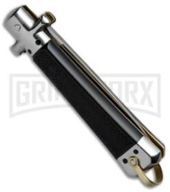 Gimel Bargeon Medium French Stiletto Black Automatic Knife - Polish Plain -Kershaw Store Gimel Bargeon Medium French Stiletto Black BP 19228 jr side large