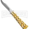 Chalkhill Balisong Gold Butterfly Knife - Satin Plain