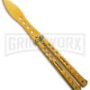 Gold Balisong Trainer Butterfly Knife - Gold Dull -Kershaw Store Gold Balisong Trainer Butterfly Knife Gold Finish GX 37657 td large