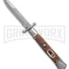 Automatic Italian Style Swinguard 9" Stag W/Clip - Damascus Bayonet Blade -Kershaw Store Italian Style Stiletto Swinguard Automatic Knife Stag Horn w clip 4in Damascus BHQ 188209 td large