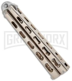 Jaguar Champagne Balisong Butterfly Knife - Satin 7 Jaguar Champagne Balisong Butterfly Knife - Satin -Kershaw Store Jaguar Champagne Balisong Butterfly Satin BUTT 1090GD GX 34200 jr spine large