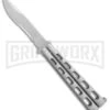 Jaguar Gray Balisong Butterfly Knife - Satin Serr 1 Jaguar Gray Balisong Butterfly Knife - Satin Serr -Kershaw Store Jaguar Gray balisong butterfly satin serr BP 0283 er large