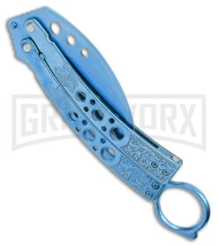 Karambit Tactical Blue Butterfly Knife Limited Edition - Blue -Kershaw Store Karambit Tactical Gold Butterfly Limited Edition Blue GX 39597 jr side large