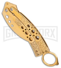 Kershaw Store -Kershaw Store Karambit Tactical Gold Butterfly Limited Edition Gold GX 39598 jr spine large