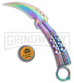 Karambit Tactical Rainbow Butterfly Knife Limited Edition - Spectrum -Kershaw Store Karambit Tactical Gold Butterfly Limited Edition Spectrum GX 39599 jr bottlecap large