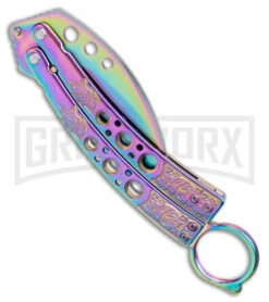 Karambit Tactical Rainbow Butterfly Knife Limited Edition - Spectrum -Kershaw Store Karambit Tactical Gold Butterfly Limited Edition Spectrum GX 39599 jr side large