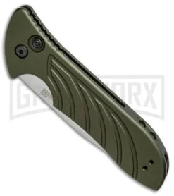 Kershaw Emerson Launch 5 OD Green Automatic Knife - Stonewash Plain -Kershaw Store Kershaw Emerson Launch 5 green sw BHQ 75947 er spine large
