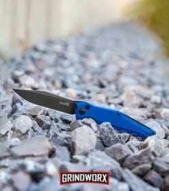 Kershaw Launch 7 Galyean Blue Automatic Knife - Black Plain -Kershaw Store Kershaw Galyean Launch 7 Auto Blue Black 7900BLUBLK BHQ 99039 jr lifestyle full size large