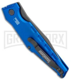 Kershaw Launch 7 Galyean Blue Automatic Knife - Black Plain -Kershaw Store Kershaw Galyean Launch 7 Blue Black 7900BLUBLK BHQ 99039 jr side large