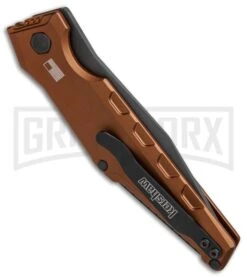 Kershaw Launch 7 Galyean Earth Brown Automatic Knife - Black Plain -Kershaw Store Kershaw Galyean Launch 7 Earth Brown black BHQ 75928 er side large