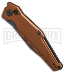 Kershaw Launch 7 Galyean Earth Brown Automatic Knife - Black Plain -Kershaw Store Kershaw Galyean Launch 7 Earth Brown black BHQ 75928 er spine large