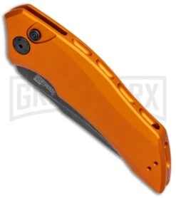 Kershaw Launch 1 Orange Aluminum Automatic Knife - Blackwash Plain -Kershaw Store Kershaw Launch 1 Auto Orange Aluminum BlackWash 7100OR BHQ 78323 jr spine large