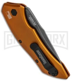 Kershaw Launch 1 Bronze Aluminum Automatic Knife - Blackwash Plain -Kershaw Store Kershaw Launch 1 Automatic Bronze Aluminum BlackWash KER7100EBBW BHQ 91255 jr side large