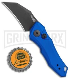 Kershaw Launch 10 Blue Automatic Knife CA Legal - Stonewash Plain -Kershaw Store Kershaw Launch 10 Auto Blue SW KER7350BLUBLK BHQ 115104 jr bottlecap large