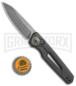 Kershaw Launch 11 Black Aluminum Automatic Knife - Blackwash Plain -Kershaw Store Kershaw Launch 11 Auto Black Aluminum Blackwash 7550 BHQ 105982 jr bottlecap large