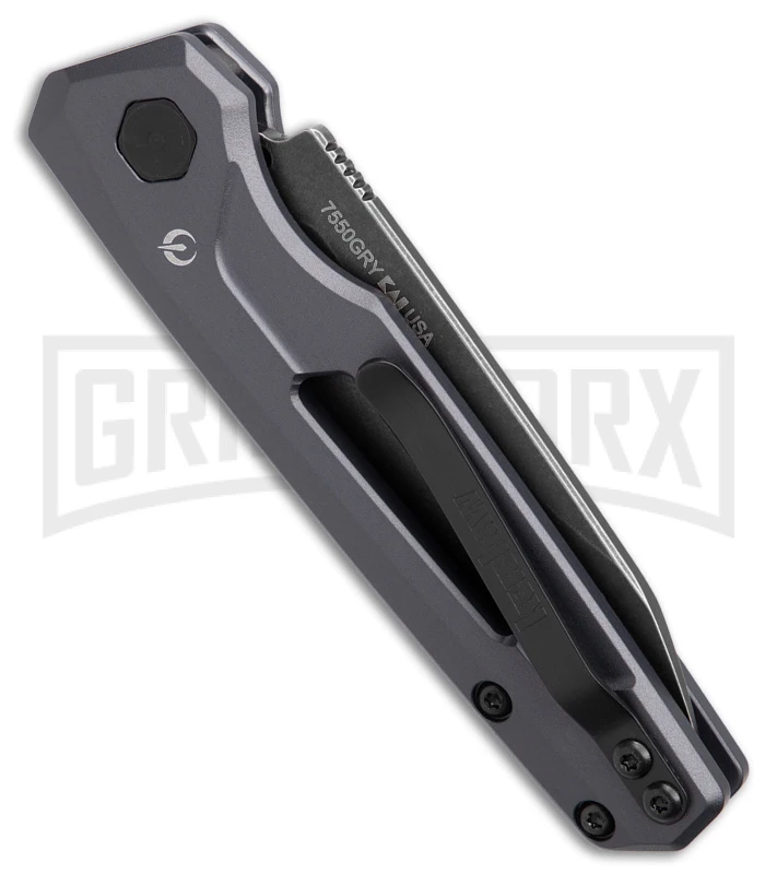 Kershaw Launch 11 Gray Aluminum Automatic Knife - Blackwash Plain 5 Kershaw Launch 11 Gray Aluminum Automatic Knife - Blackwash Plain - Image 3