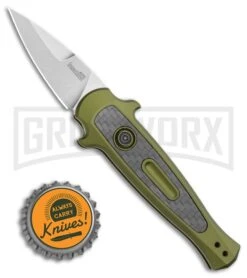 Kershaw Launch 12CA Legal OD Green Automatic Knife - SW Plain -Kershaw Store Kershaw Launch 12 CA Legal Stiletto Automatic Knife OD Green 1.9 SW BHQ 117837 LS Bottlecap large
