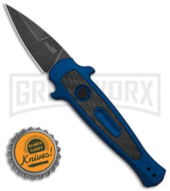 Kershaw Launch 12 CA Legal Blue/CF Mini Stiletto Automatic Knife - Black SW -Kershaw Store Kershaw Launch 12 CA Legal mini Stiletto Automatic Knife Blue CF 1in Black SW BHQ 145126 td size large