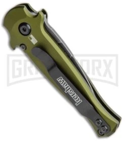 Kershaw Launch 12 CA Legal OD Green Automatic Knife - Black SW Plain -Kershaw Store Kershaw Launch 12 Call Legal Stiletto Auto OD Green KER7130OLBW BHQ 114625 jr side large