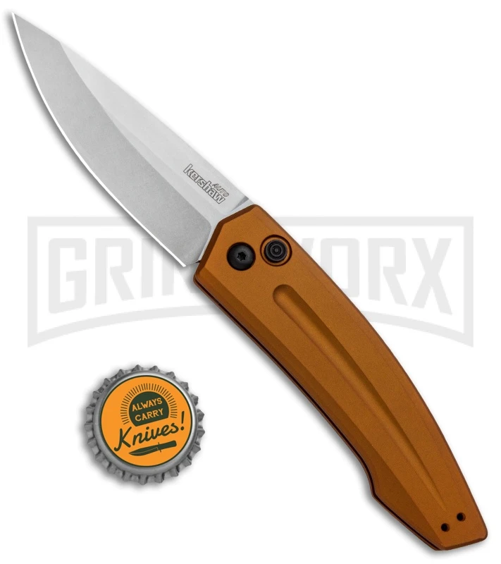 Kershaw Launch 2 Bronze Aluminum Automatic Knife - Stonewash Plain 6 Kershaw Launch 2 Bronze Aluminum Automatic Knife - Stonewash Plain - Image 4