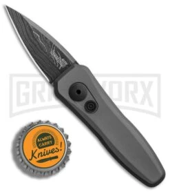 Kershaw Launch 4 Gray Automatic Knife CA Legal - Damascus Plain -Kershaw Store Kershaw Launch 4 CA Legal Auto Gray Damascus BHQ 86760 er bottlecap large