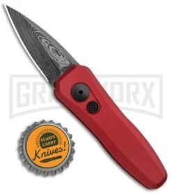 Kershaw Launch 4 Red Automatic Knife CA Legal - Damascus Plain -Kershaw Store Kershaw Launch 4 CA Legal Auto Red Damascus 7500RDDAM BHQ 91649 jr bottlecap large