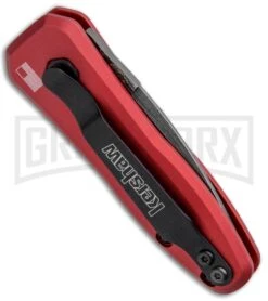 Kershaw Launch 4 Red Automatic Knife CA Legal - Damascus Plain -Kershaw Store Kershaw Launch 4 CA Legal Auto Red Damascus 7500RDDAM BHQ 91649 jr side large