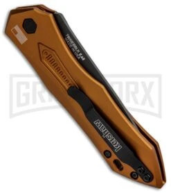 Kershaw Launch 6 Bronze Automatic Knife - Black Plain -Kershaw Store Kershaw Launch 6 Auto Bronze Aluminum Black KER7800EBBLK BHQ 91251 jr side large