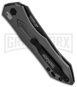 Kershaw Launch 6 Gray Automatic Knife - Black Plain -Kershaw Store Kershaw Launch 6 Auto Gray Aluminum Black KER7800GRYBLK BHQ 91252 jr side large