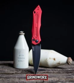 Kershaw Launch 6 Red Automatic Knife - Black Plain -Kershaw Store Kershaw Launch 6 Automatic Knife Red Aluminum Black 7800RDBLK BHQ37456 kp wood bottles web large