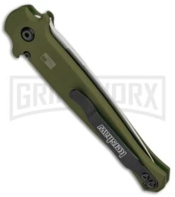 Kershaw Launch 8 Stiletto Automatic Knife Green/CF (3.5" Stonewash) -Kershaw Store Kershaw Launch 8 Stiletto Auto Green CF SW KER7150OLSW BHQ 105833 jr side large