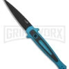 Kershaw Launch 8 Teal/CF Stiletto Automatic Knife - Black Plain 1 Kershaw Launch 8 Teal/CF Stiletto Automatic Knife - Black Plain -Kershaw Store Kershaw Launch 8 stiletto AK Teal CF 3in Black BHQ 177022 td large