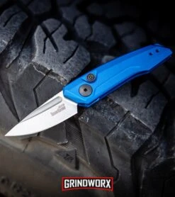 Kershaw Launch 9 Blue Automatic Knife CA Legal - Stonewash Plain -Kershaw Store Kershaw Launch 9 Automatic Knife Blue Working 7250BLUSW BHQ 113299 kp tire web large