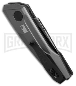 Kershaw Launch 9 Gray Aluminum Automatic Knife - Black SW Plain -Kershaw Store Kershaw launch 9 AK Drop Point Gray Aluminum 2in BSW BHQ 177025 td side large