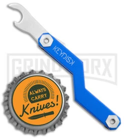 KEYDISK KeyDisk Mini Satin Gun Blue KYD003 -Kershaw Store Keydisk Mini Satin Blue BHQ 94122 jr bottlecap large
