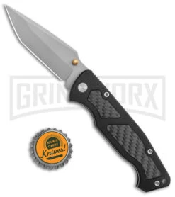 Delta Force M-14 D/A Black Carbon Fiber Tanto Knife - Bead Blast -Kershaw Store M 14 Dual Action Auto Tanto BB GX 38406 jr bottlecap large