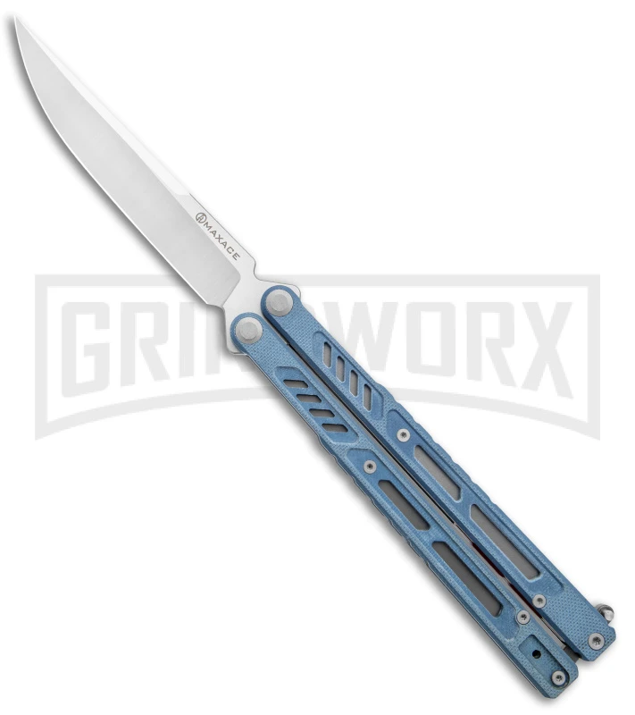 Maxace Banshee V2 Premium Balisong Butterfly Knife Gray G-10 - Satin Plain 3 Maxace Banshee V2 Premium Balisong Butterfly Knife Gray G-10 - Satin Plain